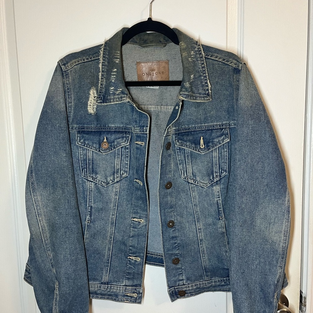 One 5 One Distressed Denim Jacket